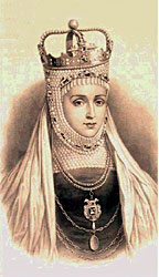 Barbora Radvilaitė. (Iš J. Vilčinskio „Vilniaus albumo“, 1842–1862)